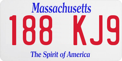 MA license plate 188KJ9