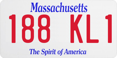 MA license plate 188KL1