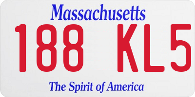 MA license plate 188KL5