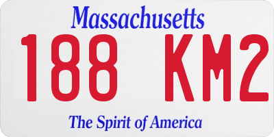 MA license plate 188KM2