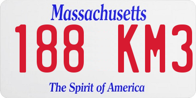 MA license plate 188KM3