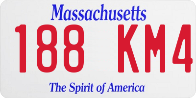 MA license plate 188KM4
