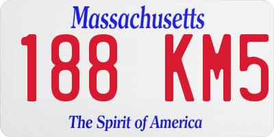 MA license plate 188KM5