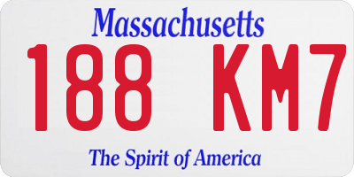 MA license plate 188KM7