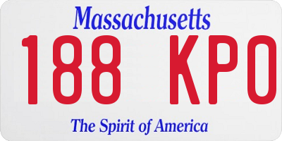 MA license plate 188KP0