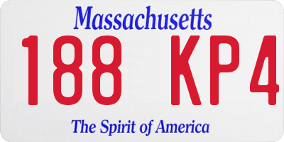 MA license plate 188KP4