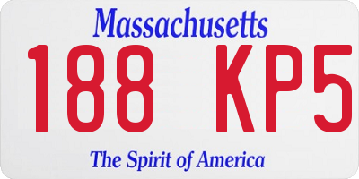MA license plate 188KP5