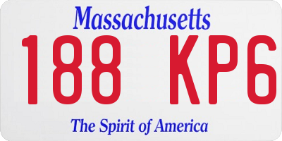 MA license plate 188KP6