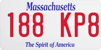 MA license plate 188KP8