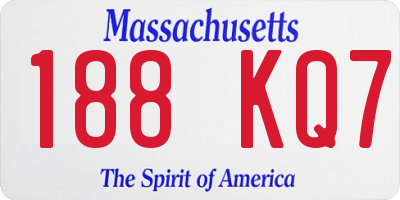 MA license plate 188KQ7