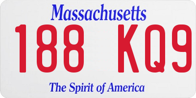 MA license plate 188KQ9