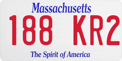 MA license plate 188KR2