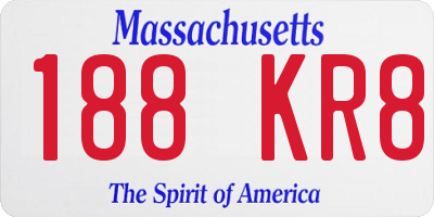 MA license plate 188KR8