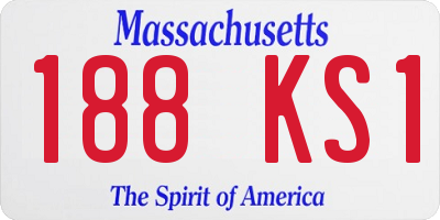 MA license plate 188KS1