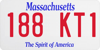 MA license plate 188KT1