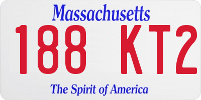 MA license plate 188KT2