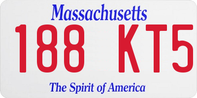 MA license plate 188KT5
