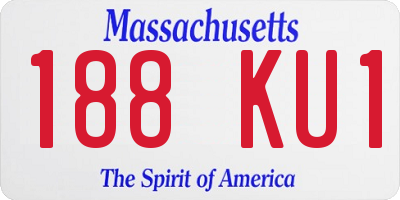 MA license plate 188KU1