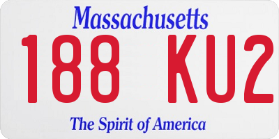 MA license plate 188KU2