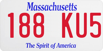 MA license plate 188KU5