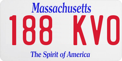 MA license plate 188KV0