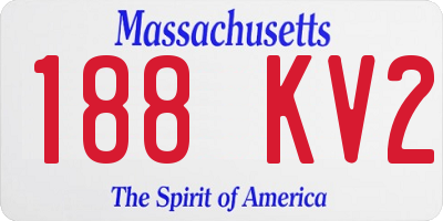 MA license plate 188KV2