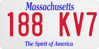 MA license plate 188KV7