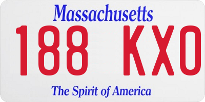 MA license plate 188KX0