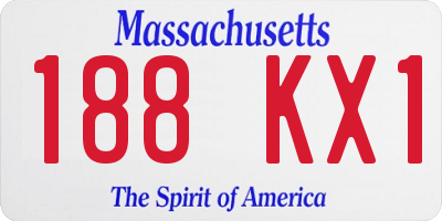 MA license plate 188KX1