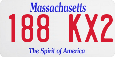 MA license plate 188KX2