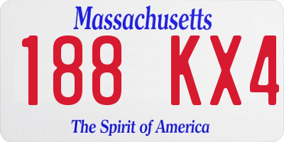 MA license plate 188KX4