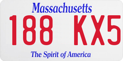MA license plate 188KX5