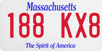 MA license plate 188KX8