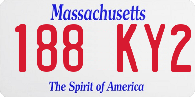 MA license plate 188KY2