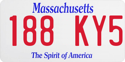 MA license plate 188KY5