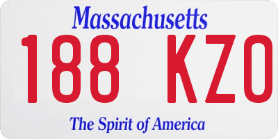 MA license plate 188KZ0