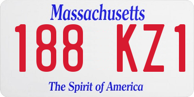 MA license plate 188KZ1