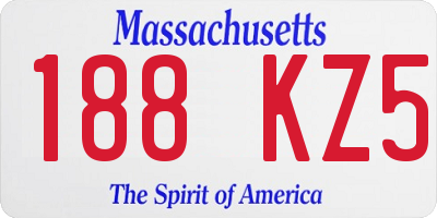 MA license plate 188KZ5