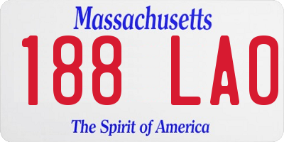 MA license plate 188LA0