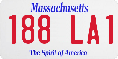 MA license plate 188LA1