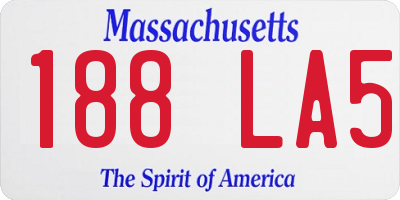 MA license plate 188LA5