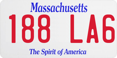 MA license plate 188LA6