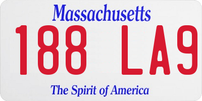 MA license plate 188LA9