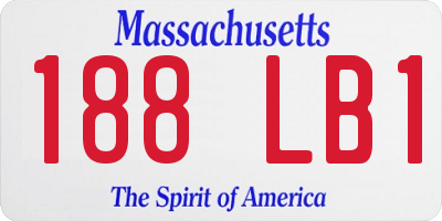 MA license plate 188LB1