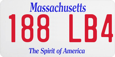 MA license plate 188LB4