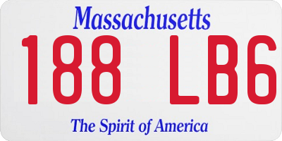 MA license plate 188LB6