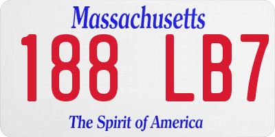 MA license plate 188LB7
