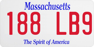 MA license plate 188LB9