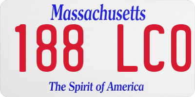 MA license plate 188LC0