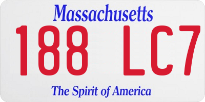 MA license plate 188LC7